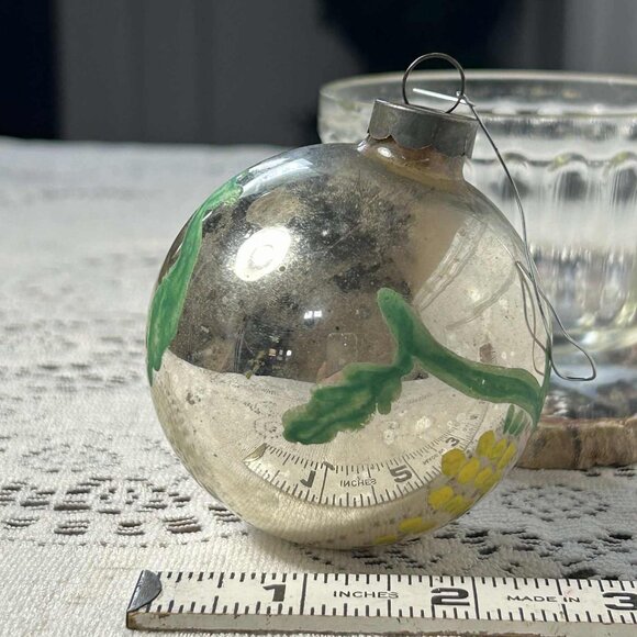 MCM hand painted mercury glass Christmas ornament - Picture 9 of 9